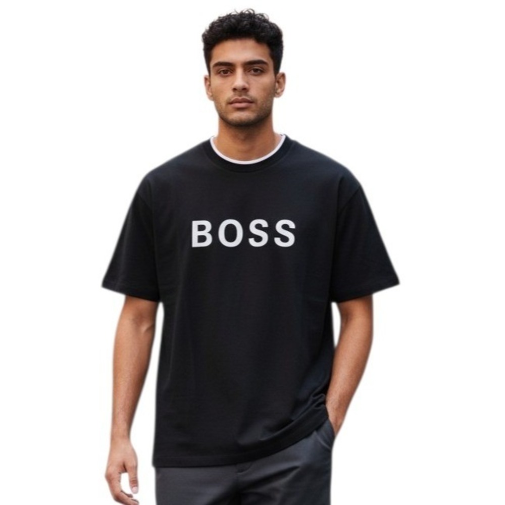 Hugo Boss Designer Mens size Medium Preppy Casual Classic Logo Streetwear Tee